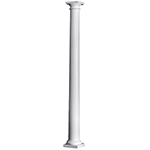 12" x 8' Plain Round Tapered PermaCast&reg; Column with Tuscan Cap & Base