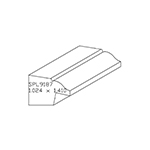 1.024" x 1.410" F/J Primed Poplar Custom Backband - SPL9187