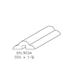 0.550" x 1-1/2" F/J Primed Poplar Custom Mullion - SPL9534