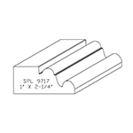 1" x 2-1/4" Custom Hickory Accessory Moulding - SPL9717