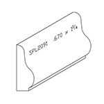 0.670" x 1-3/4" Ash Custom Baseboard - SPL2091