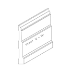 1/2" x 3-1/2" F/J Primed Poplar Custom Baseboard - SPL2139