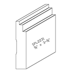 1" x 3-3/4" F/J Primed Poplar Custom Baseboard - SPL2231