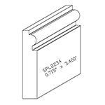 0.715" x 3.400" F/J Primed Poplar Custom Baseboard - SPL2234