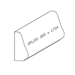 0.820" x 1.734" F/J Primed Poplar Custom Baseboard - SPL231