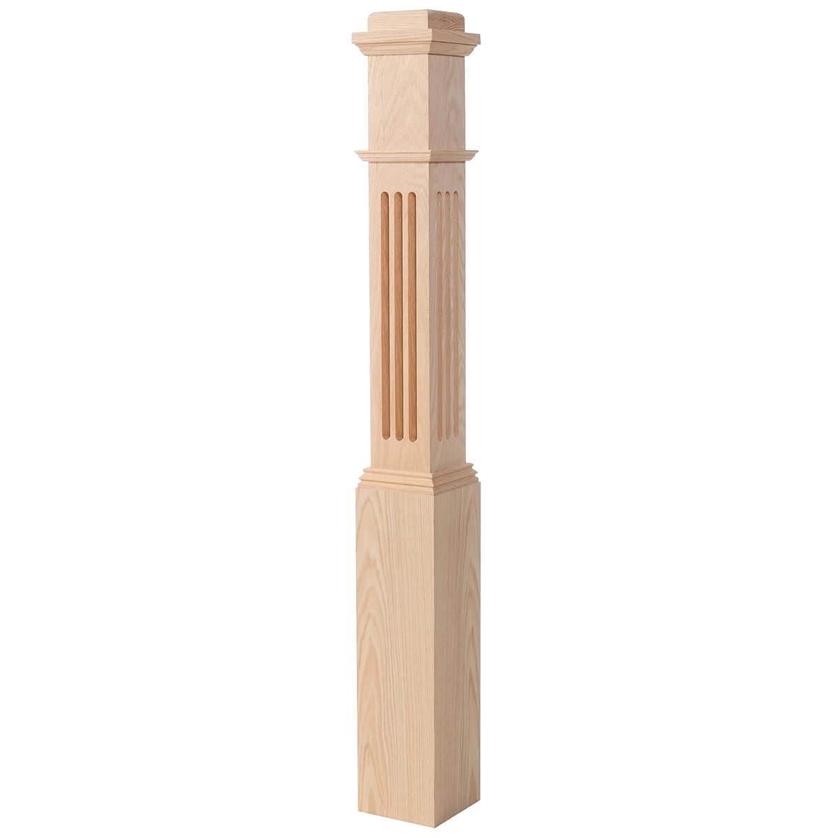 6 14 X 55 Red Oak Fluted Box Newel Lj4091f 1828