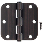 3-1/2" Oil Rubbed Bronze 5/8" Radius Corner Standard Non-Ball Bearing Residential Hinge