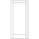 1-3/8" x 2/0 x 6/8 (24" x 80") MDF Flat 1-Panel Bifold Door with Standard Panel and Mission Sticking
