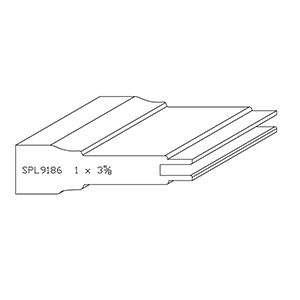 1&quot; x 3-5/8&quot; Custom F/J Primed Poplar Panel Moulding - SPL9186
