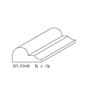 3/4&quot; x 1-1/2&quot; Poplar Custom Bed Moulding - SPL9348