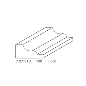 0.780&quot; x 1.600&quot; Quarter Sawn White Oak Custom Bed Moulding - SPL9349