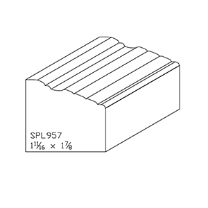 1-11/16&quot; x 1-7/8&quot; Walnut Custom Brick Moulding - SPL957