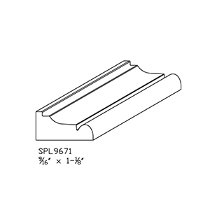 0.562&quot; x 1-1/8&quot; Knotty Eastern White Pine Custom Bed Moulding - SPL9671