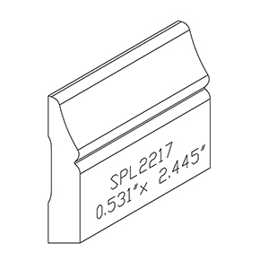 0.531&quot; x 2.445&quot; Natural Alder Custom Baseboard - SPL2217